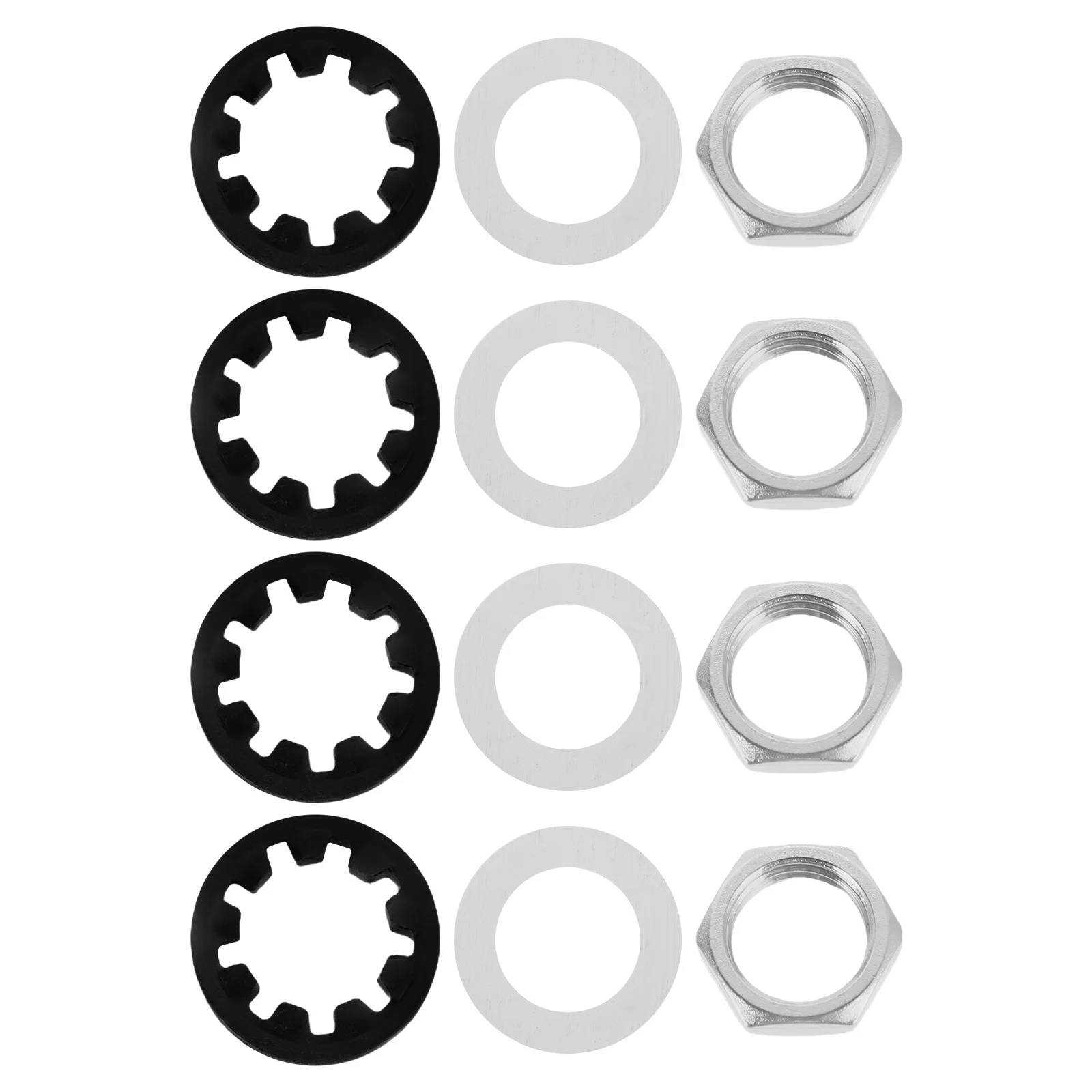 

4 set Electric Guitar Nuts Washers Set Replacement For Potentiometer Input Jack Star Washers Compatible With Guitar Bass Parts