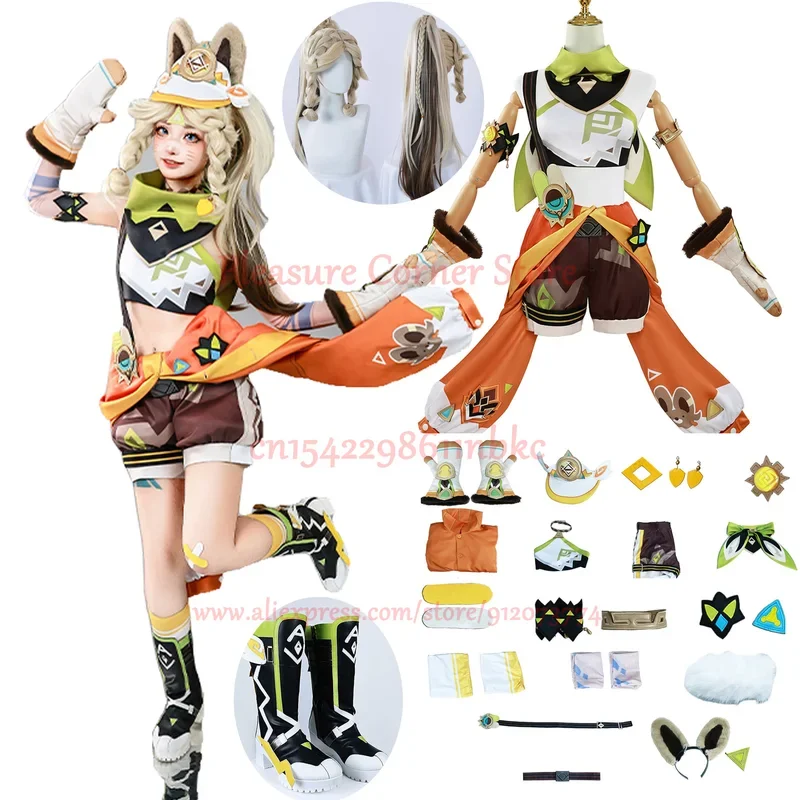 SN55IN STOCK Kachina Cosplay Costume Game Genshin Impact Kachina Cosplay Outfit Costume Full Set Anime Carnival Comic Con P$5Q@1