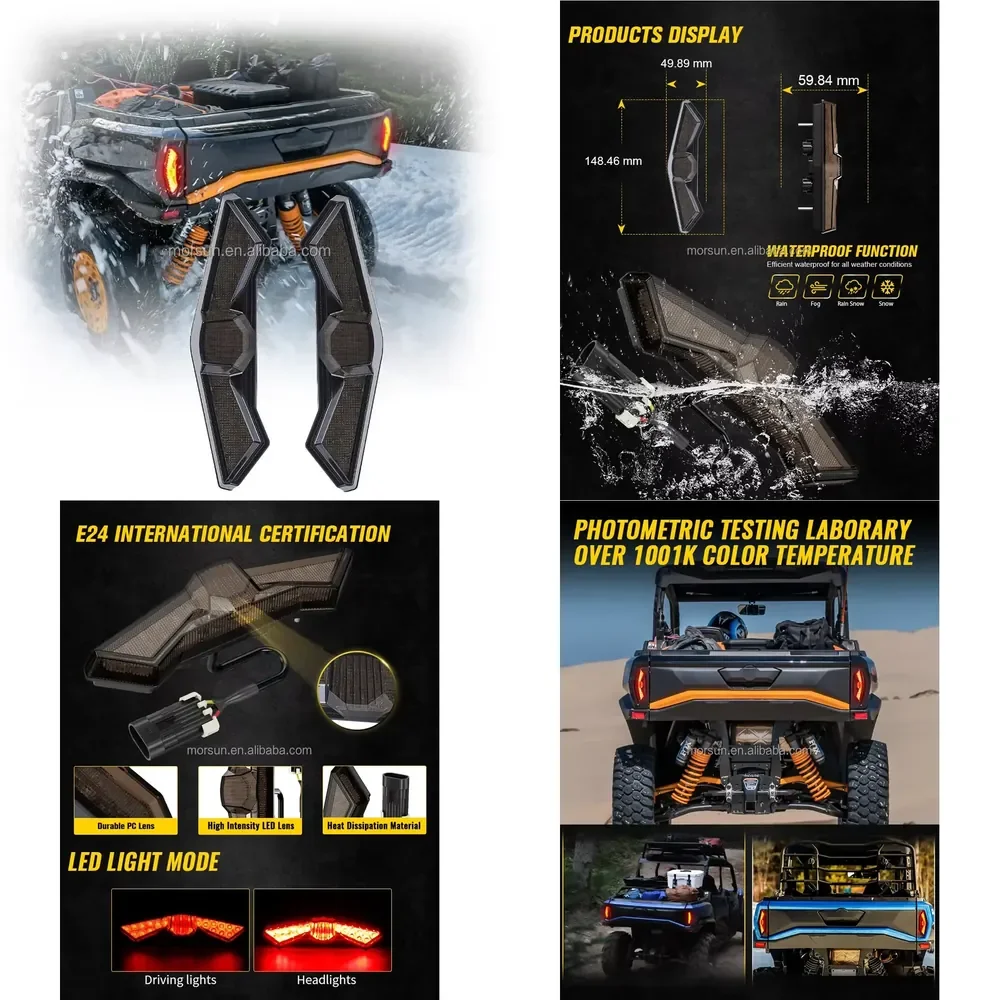 

i For Can-Am Commander UTV Accessories LED Tail Light For Can-Am Commander DPS XT XT-P Max XT Smoked Brake Light
