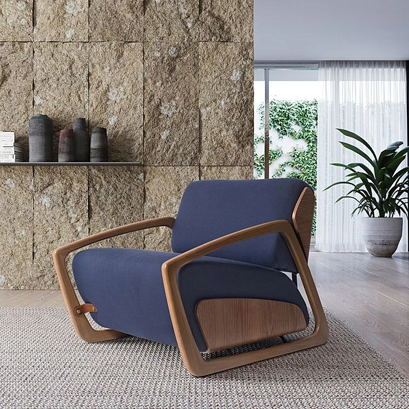 

ej-American Country Handmade Durable Soft Fabric Recliner Ergonomic Leisure Chair Modern Living Room Bedroom Apartment Villa*
