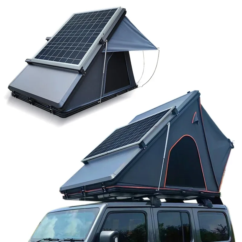 

OEM 3-4 Person Triangle RTT 4X4 Aluminum Waterproof Hard Shell Roof Top Tent Camping