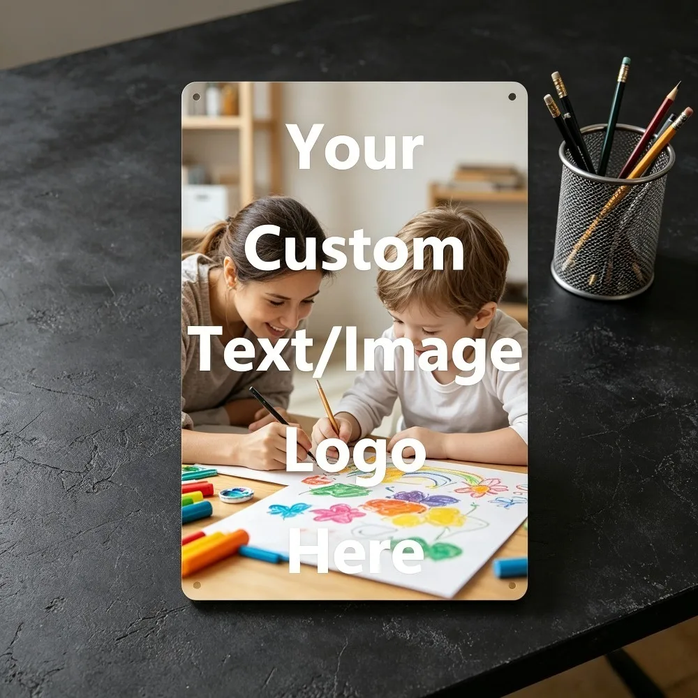 Customizable Vintage Metal Sign Custom Image Text Logo Durable Wall Art For Wedding Birthday Prom Home Office Present