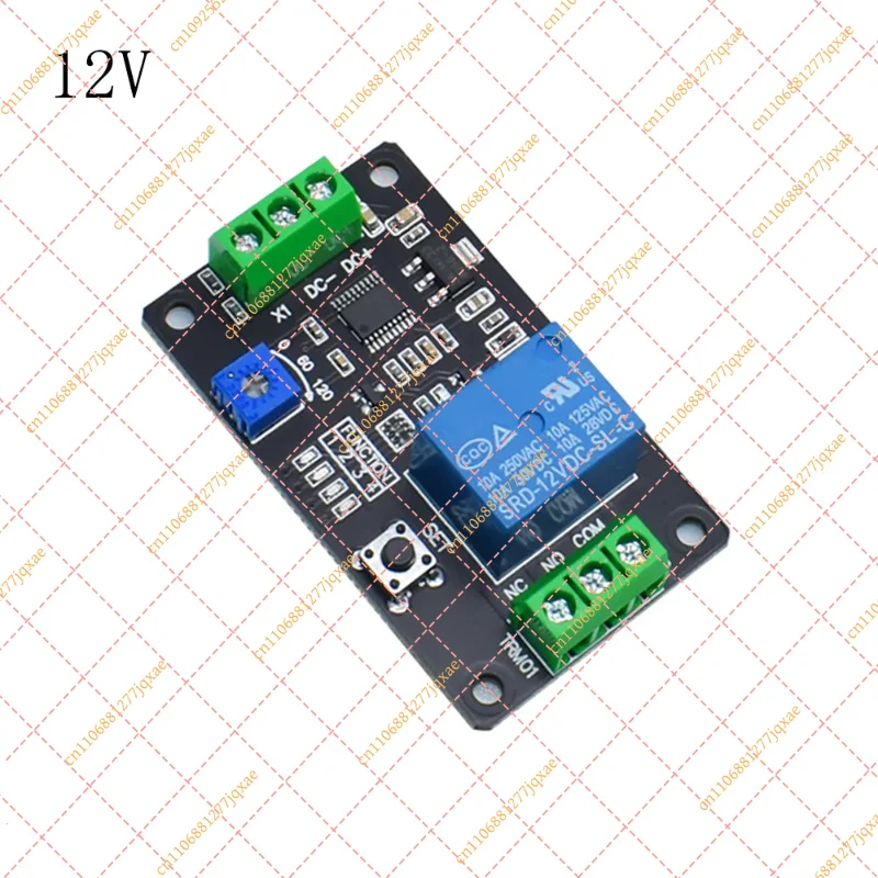 DC 5V 12V 24V Relay Timer Delay Module, Self-Locking Trigger Time Switch Board Compatible with 555 Timer Chip