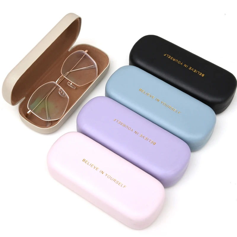 LNFCXI High Quality Retro Black PU Leather Reading Glasses Case Box Simple Hard Eyeglasses Protector Sunglasses Storage Case