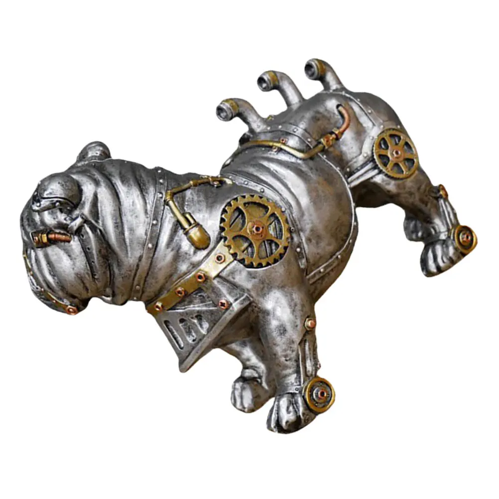 

Mechanical Dog Resin Craft Desktop Ornament Punk Style Decor Creative Animal Adornment Indoor Decoration For Home Office Friend