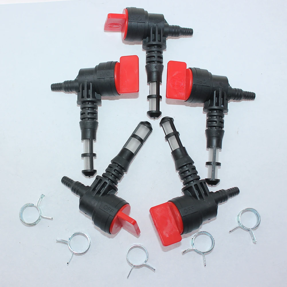 5 Sets Fuel Shut Off Valve + Fuel Line Clamp Replace For Engine of Kohler M10 M12 M14 M16 CH11  , 2546203-S