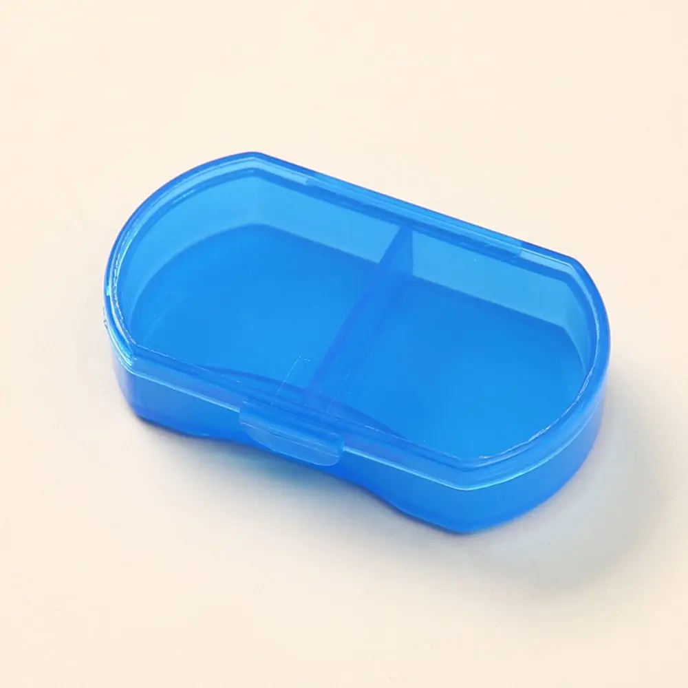 Simple Dust-proof 2-gird Pill Box Snap-on design Sealed Mini Medicine Box With Lid Safety Pill Packing Box Home