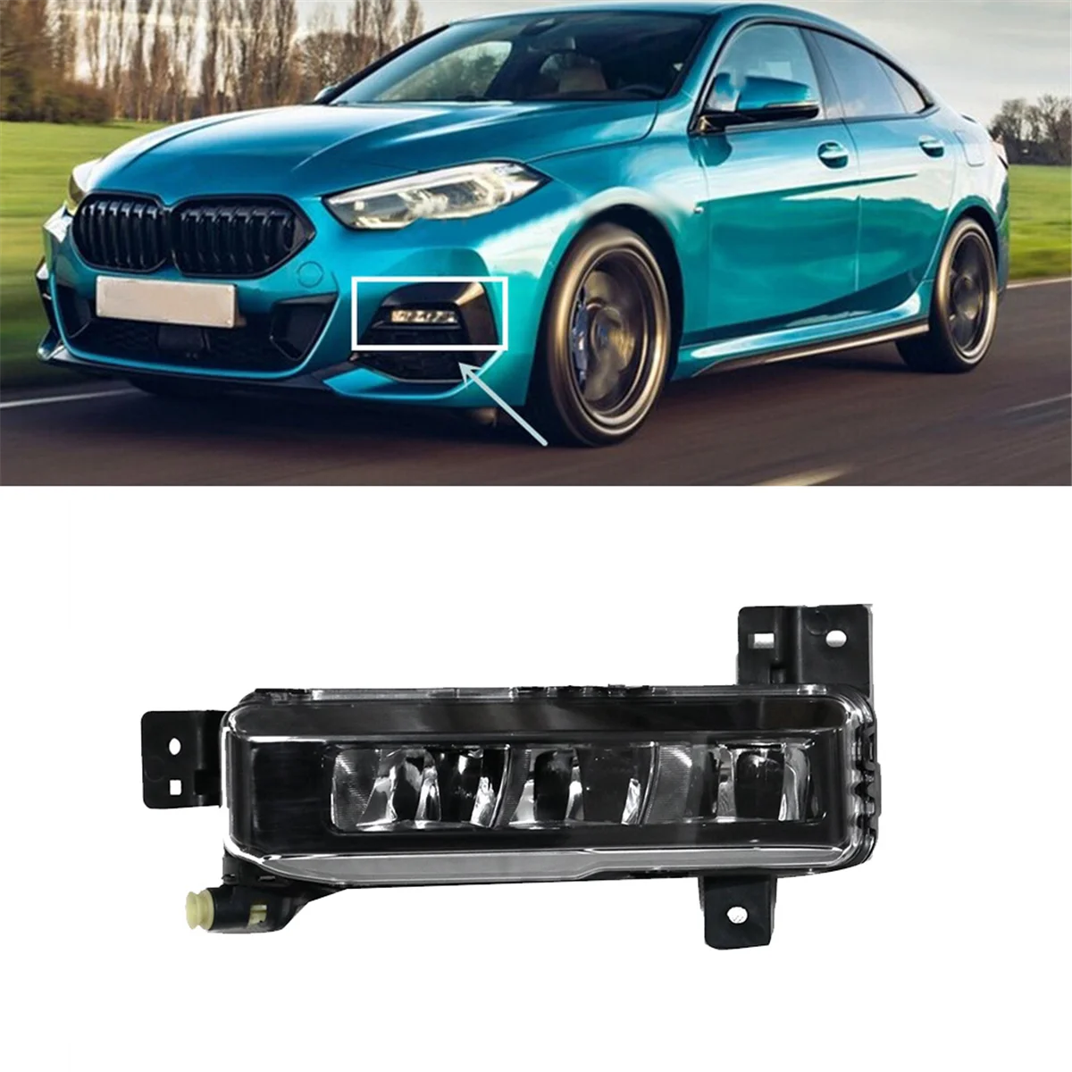 Lâmpada de nevoeiro LED para o pára-choques dianteiro do lado esquerdo, luz DRL para BMW F44 G20 18-22