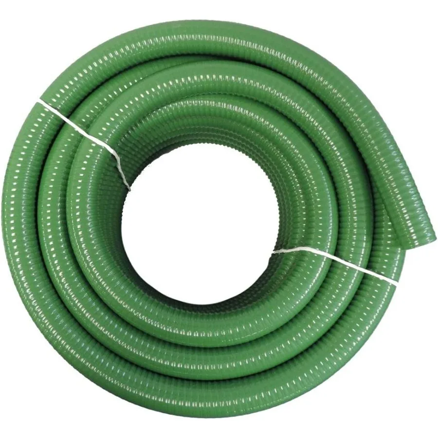

Flexible PVC Heavy Duty Green Suction and Discharge Hose 1 Dia x 50 ft for Industrial Use with High Durability and Chemical Res