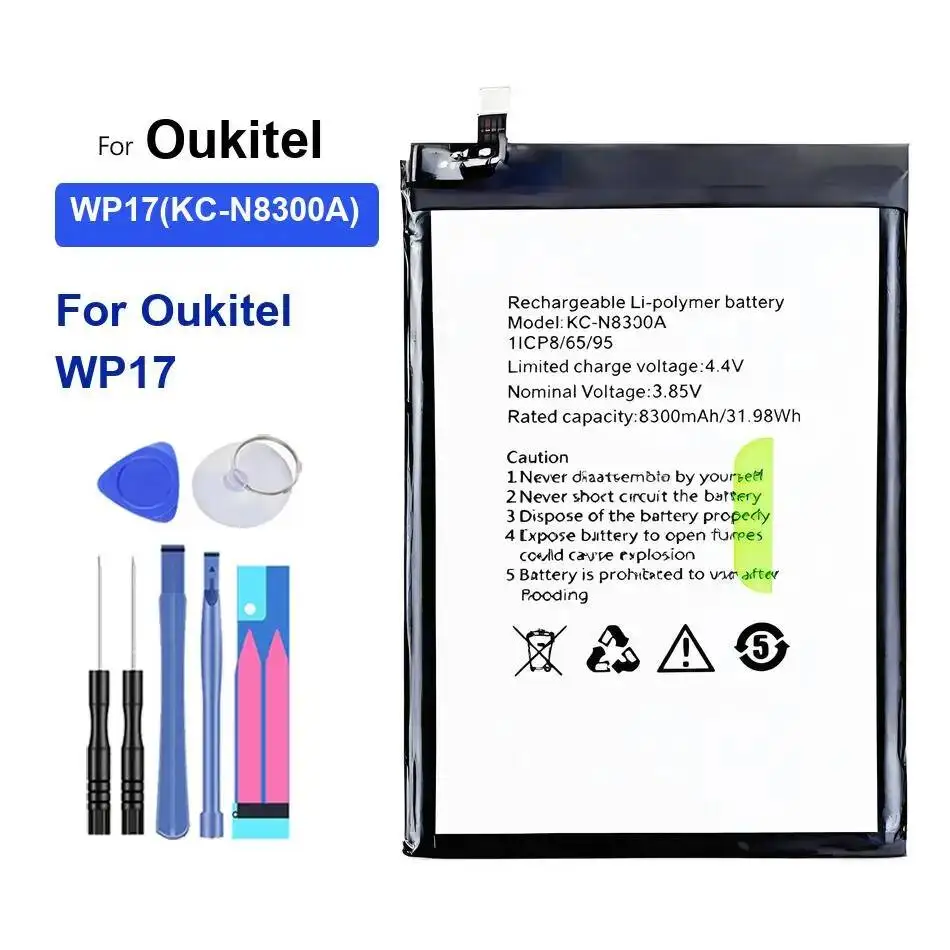 

Аккумулятор мобильного телефона для Oukitel WP17 KC-N8300A 8300 мАч, долговечный
