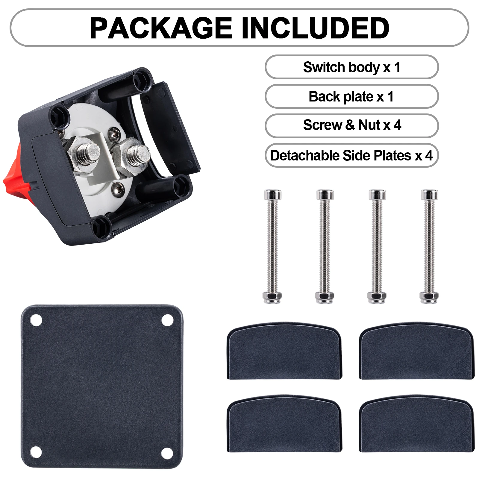 Auto-Batterie-Trennschalter, 12 V, 24 V, Marine, 200 A, 300 A, Dual-Batterie-Massenschalter, 2 und 3 Positionen, Absperrschalter, Auto, Boot – Detail 2