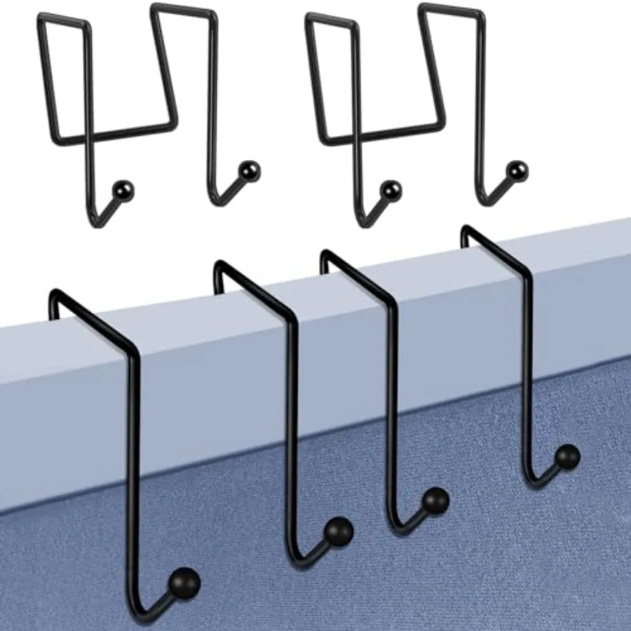 4 حزمة مكتب لوحات مكعب السنانير أنيق مزدوج خطاطيف معاطف ExtraWide 2 بوصة Veatile الأسود معدن شنق للملابس أكياس مفاتيح Umb
