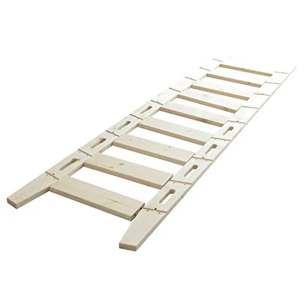 طقم سلم مكتبة منزلق من خشب الصنوبر العقدي غير المطلي مقاس 96 بوصة ارتفاع × 17.75 بوصة عرض 1 بوصة لوح خشبي سميك 3.875 بوصة أجهزة #5