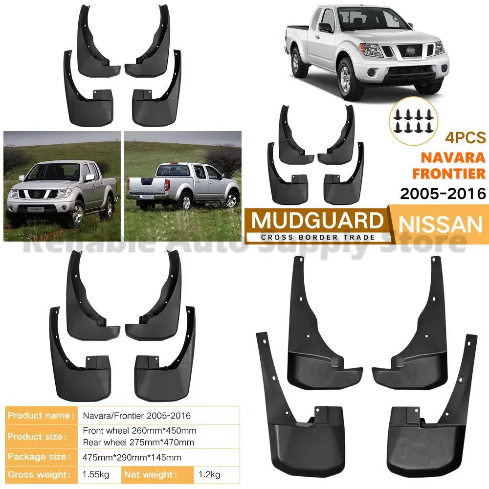 

For Nissan Navara Frontier Navarre 2005-2016 Mud Guards Fender Flares Auto Accessories Premium Quality Durable Protection Stylis