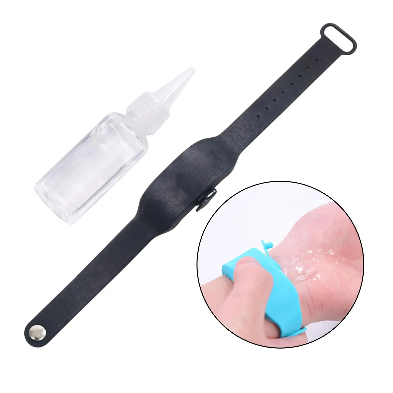 2x Wristband Hand Sanitizer Dispenser, Silicone Wearable, Refillable & Portable Bracelet, Suitable for Adults, Teens And Kids