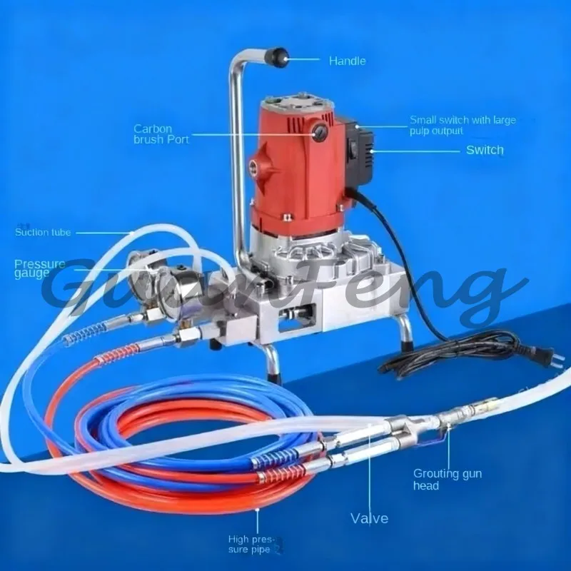 High Pressure Dual Component Acrylic Grout Injector, Water Curing Non-Crushing Machine for Sinking Water Repair