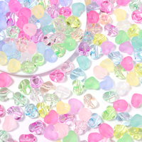 50pcs Acrylic Love Heart Beads Mixed Color Horizontal Hole Loose Spacer Beads for Jewelry Making Necklace Bracelet Accessories