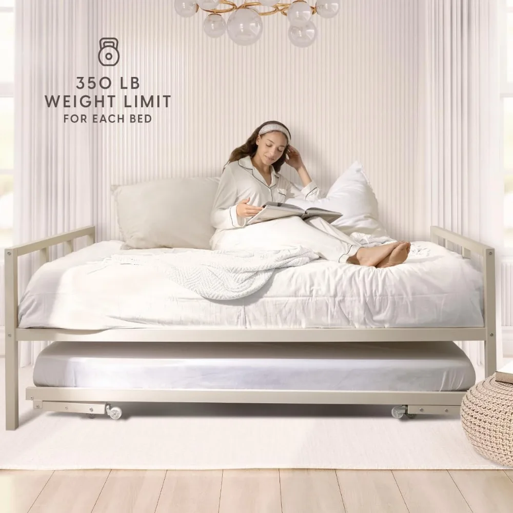 Conjunto de sofá duplo e cama dobrável, sofá de descanso com rodízio pop-up - colchões vendidos separadamente