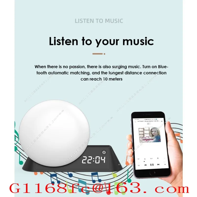 10 Color Vertical Wake-up Light Intelligent Control LED Rainbow Atmosphere Bedside Lamp Alarm Clock