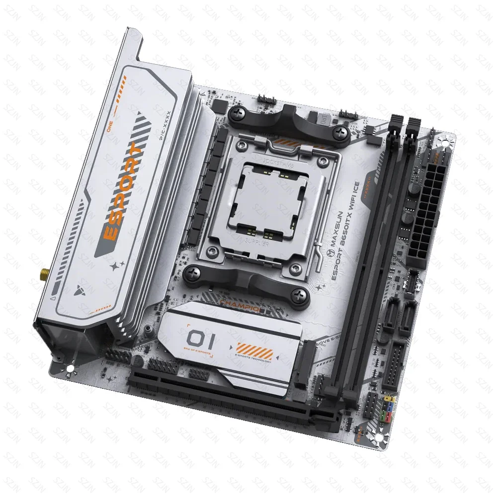 Maxsun B650M ITX Motherboard Set AMD Ryzen AM5 R5 7600X 2*16GB 6000Mhz DDR5 Board Support 1*Pcie5.0x16 M.2 ARGB WIFI 6 Onboard