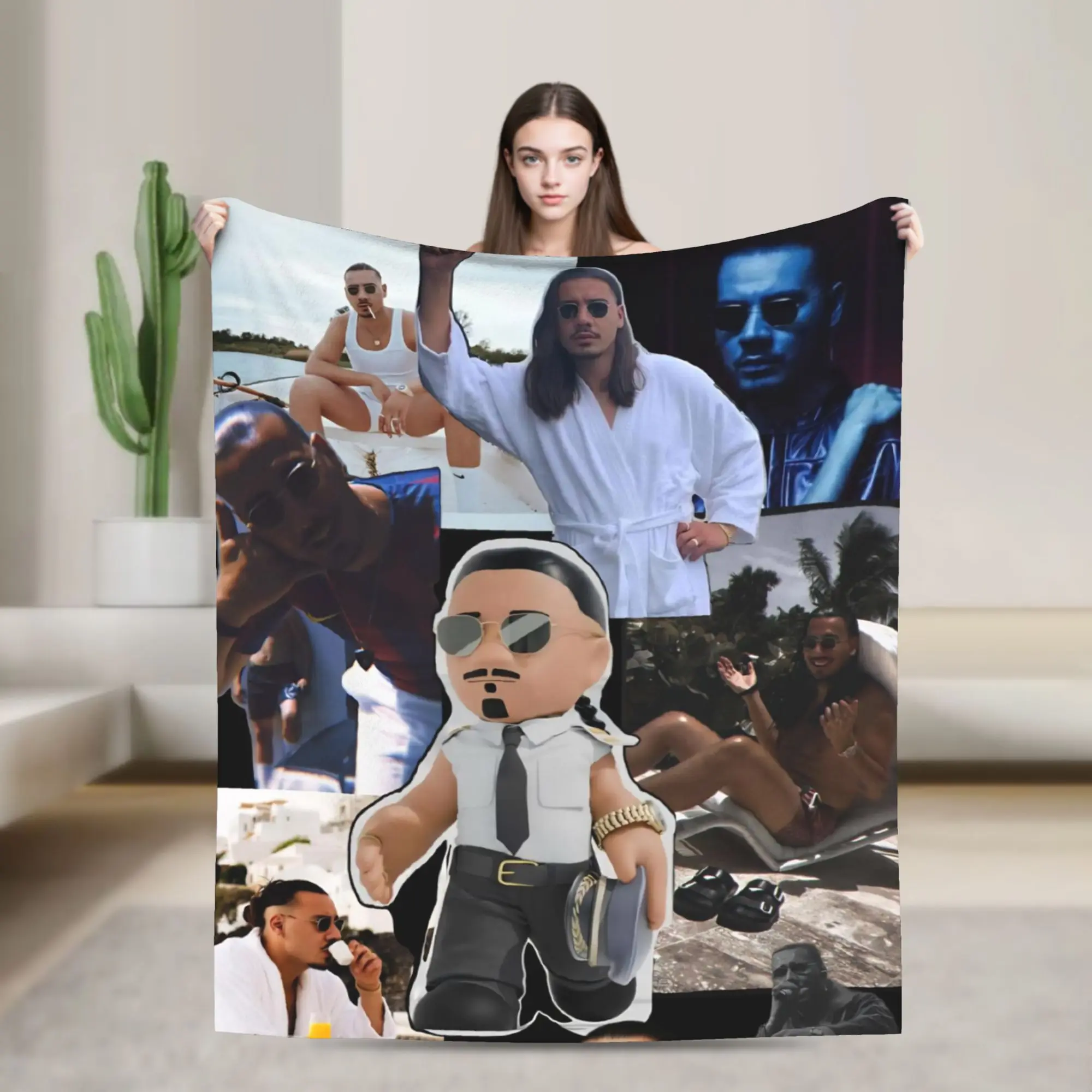 Apache207 Rapper Blanket Multi-size Warm Cozy Fluffy  Throw Blankets for Couch Sofa and Bed