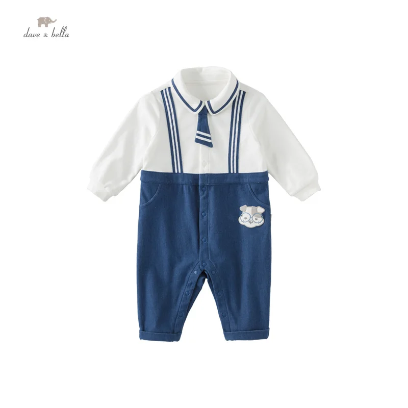 Dave Bella Baby Jumpsuit Romper Newborn Creeper Autumn Boys Romper Casual Lovely Comfortable Gentleman-Style DB3236219