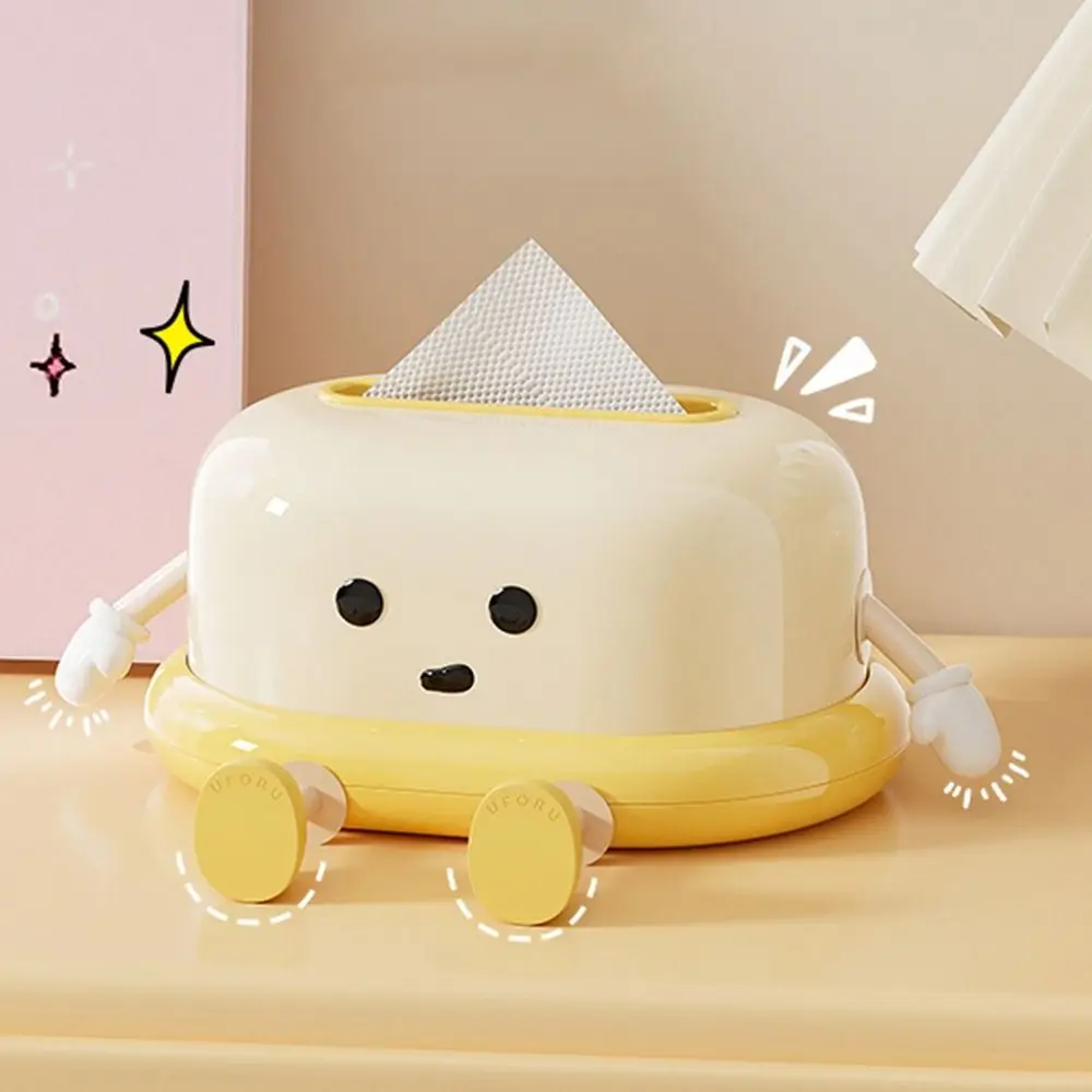 

Practical Plastic Cartoon Tissue Box Cute Cream Style Spring Lifting Paper Box Decorative Napkin Holder Living Room