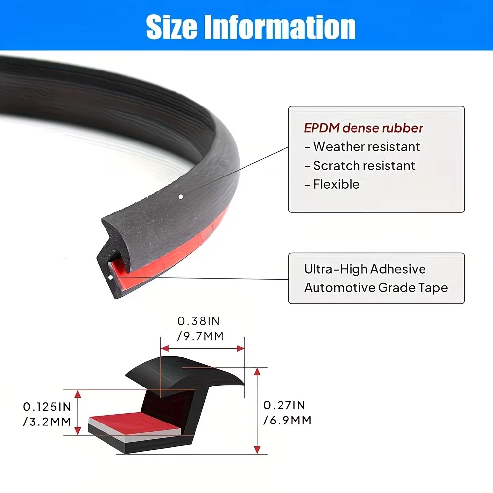 Fender Flare Rubber Seals, Fender Flare Edge Molding, And T-Shaped Universal Rubber Washers, Suitable for Car And Truck Wheels