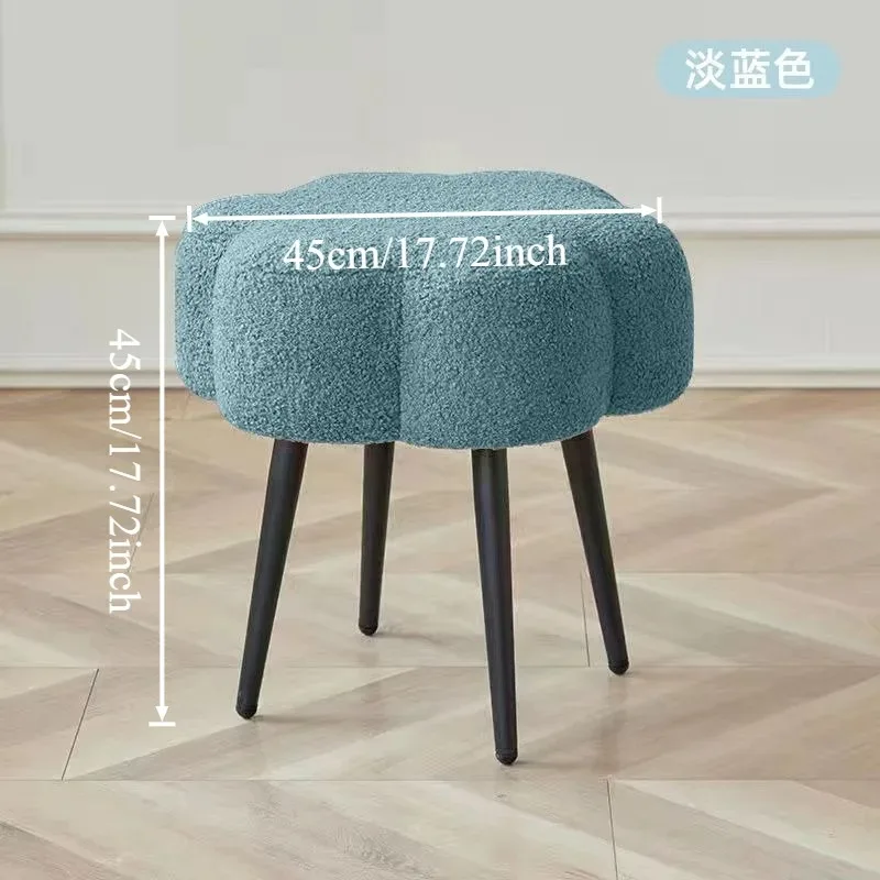 Home Modern Nordic Style Vanity Stool Soft Fabric Metal Legs Stable Structure For Bedroom Dressing Room Makeup Stools & Ottoman