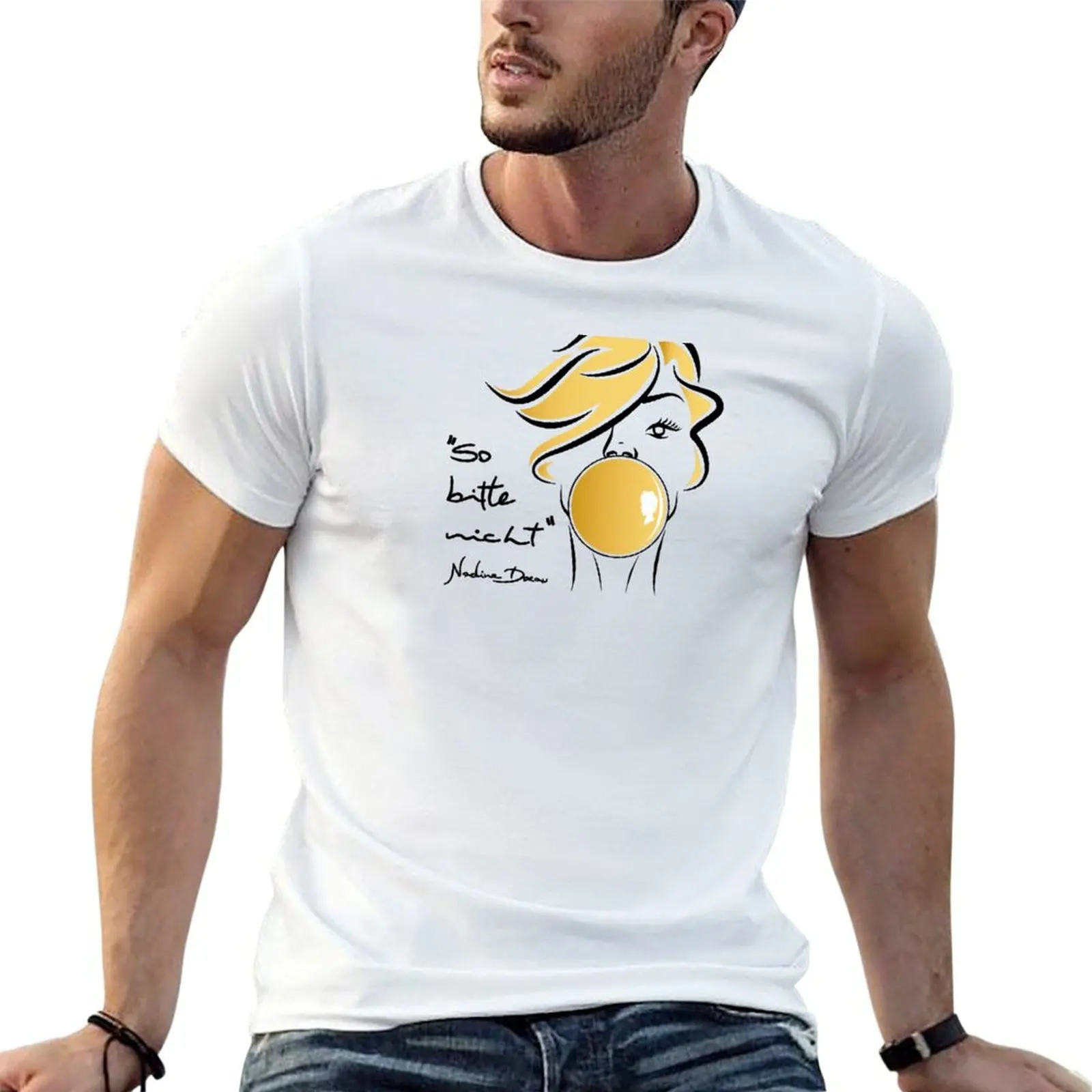 Nadine Dorau _ Por favor, no hagas eso-02 WHITE SERIES Camiseta de algodón para hombre