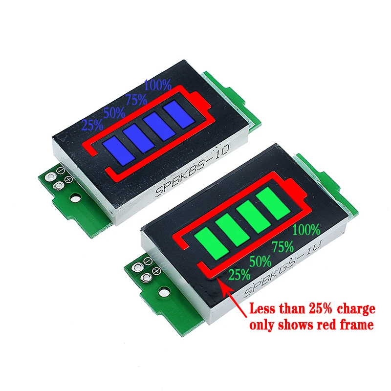 リチウム電池インジケーター,4.2V,1s-4s-8s,電気自動車用,1s-3.7v,青いディスプレイ