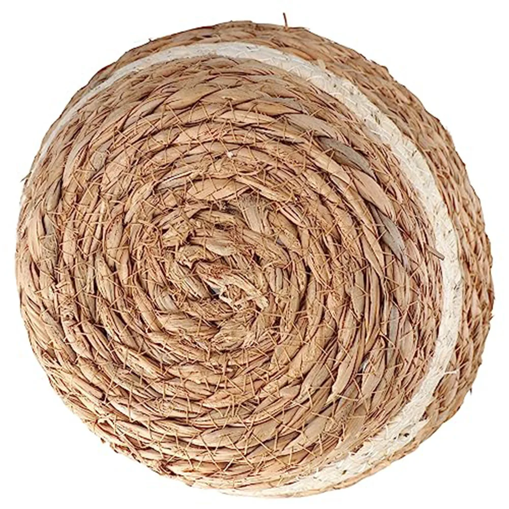 Diameter 15.5cm, Height 11cm Handwoven Plant Basket Built-in Plastic Liner Indoor And Outdoor Use Natural Grass Material