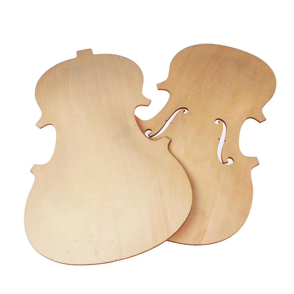 DIY Violin Parts Solid Wood Violin Top Panel & Back Plate Set w/ F Hole Unfinished Violin 4/4 -1/8 For Luthier Making