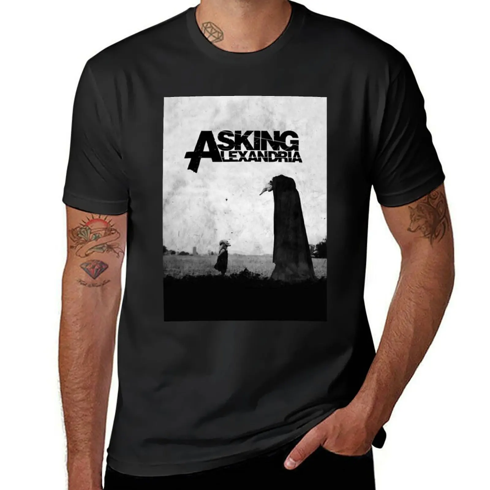 The Black - Asking Alexandria T-Shirt oversizeds vintage mens t shirts casual stylish