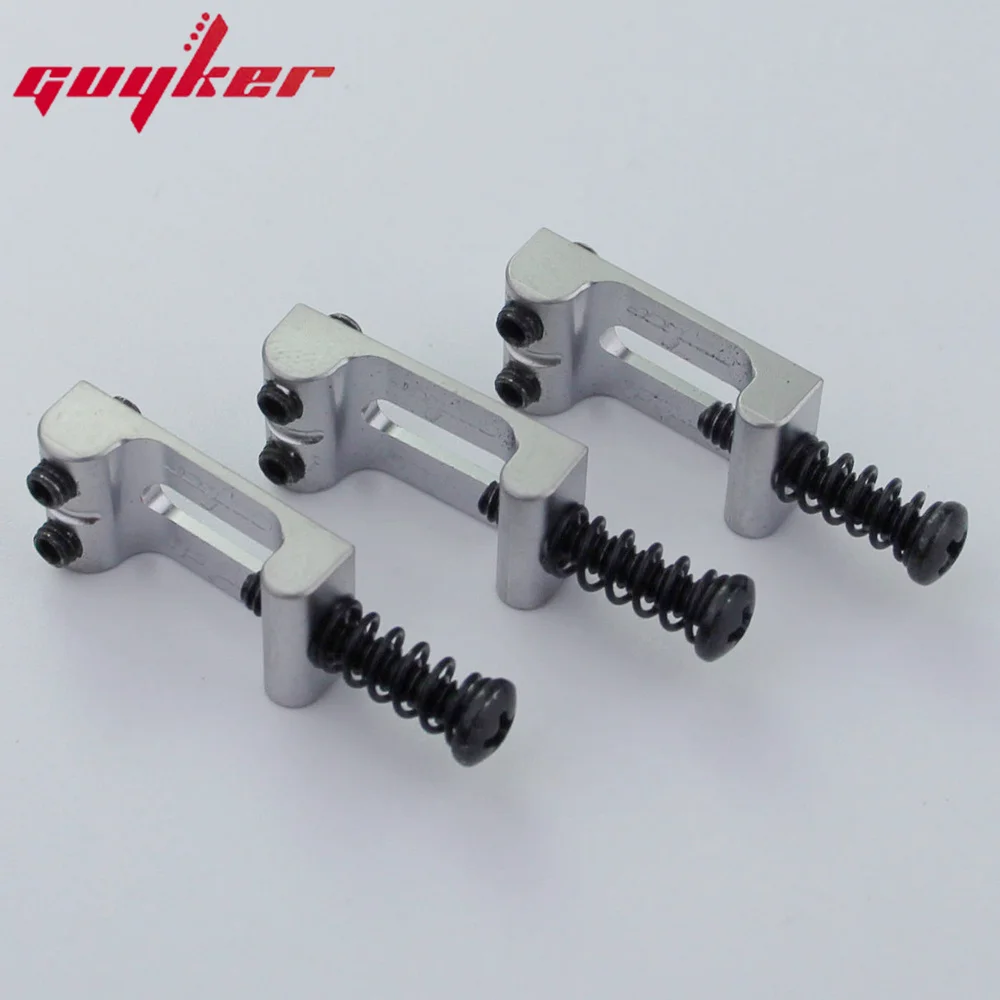 6Pcs GUYKER Tremolo Bridge Bent Brass Saddles System 10.5/10.8MM Replacement for ST TL Electric Guitar