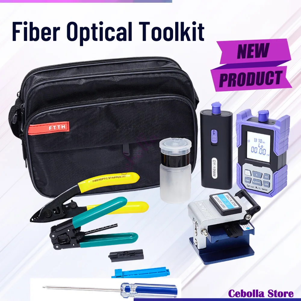 Fiber Optic Cold connection Tool Kit Visual Fault Locator 10km Optical Power Meter Fiber Cleaver FC-6s o SKL-6C