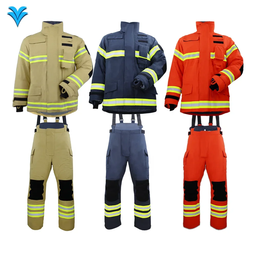 Hot Sale Protective Aramid Fighting Jacket EN 469 Bunker Turnout Gear NOMEX fire suit