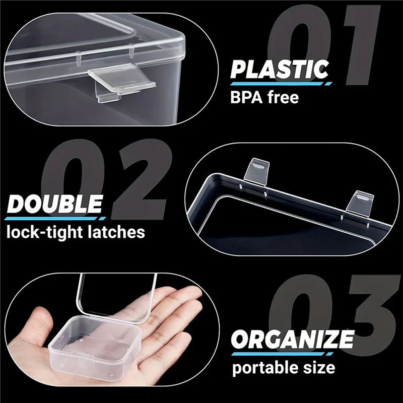 MOPHE-3X ビーズオーガナイザーボックス、30個の小さな透明なプラスチックビーズ保存容器、ジュエリー作成DIYネジ種子用