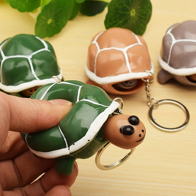 Tortoise Keychain Head  Squishy Squeeze Toy for Stress Reduction for Men