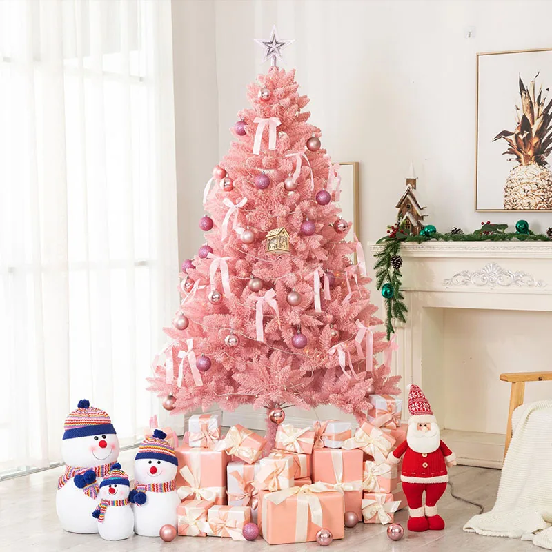 

INS Popular Flocking Pink Christmas Tree Artificial PVC Party Festival High Quality Furnishings Home Decoration