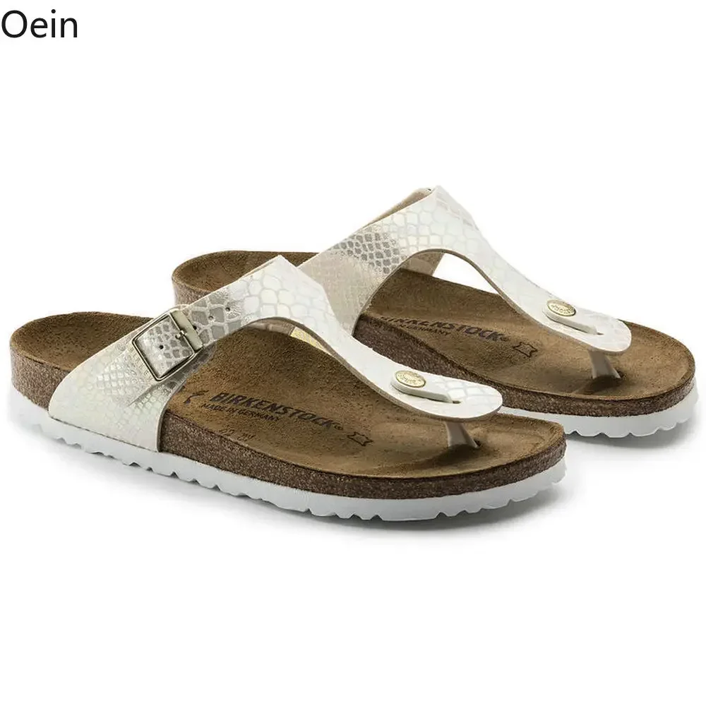 Mens Unisex Flip Flops Sandals Beach Slipper Thong Sandals Leather Cork Beach Shoes Flip-flops Summer 15Colors Plus Size New