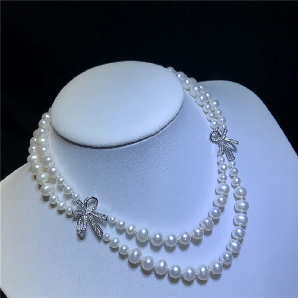

Natural Pearl Necklace AAAA5-10mm Natural Japanese Round Pearl Necklace 925s-18-20inch