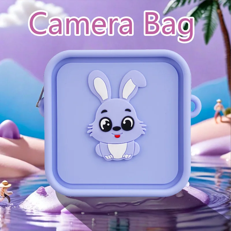 حقيبة أرنب لكاميرا الأطفال متوافقة مع الكاميرا الفورية للأطفال، حقيبة تخزين كاميرات الفيديو الرقمية للفتيات الصغيرات