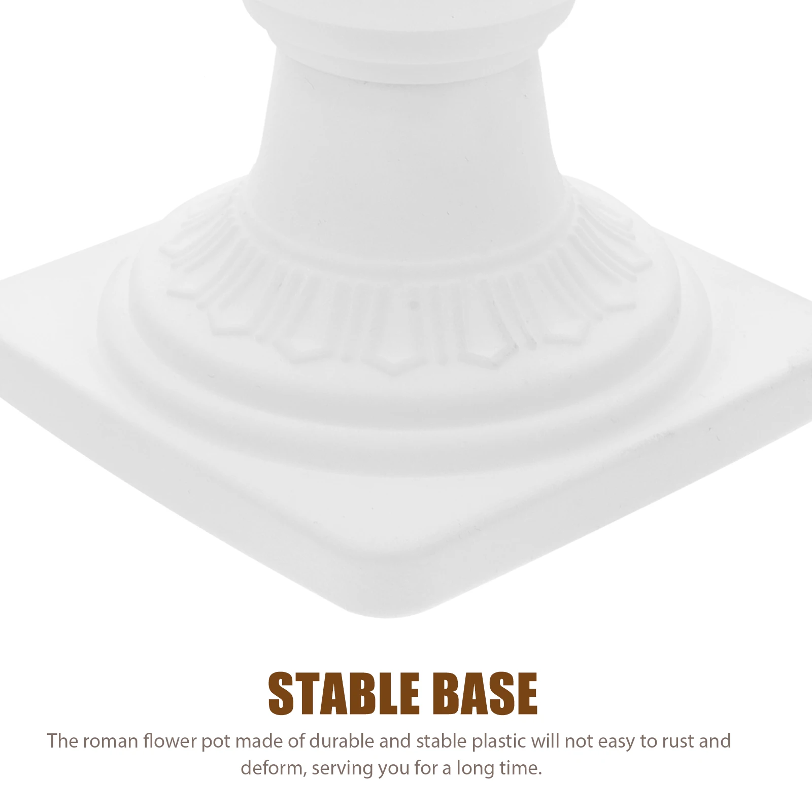 

White Roman Column Simulated Flower Pots 14x17cm Durable Plastic Reusable Planter for Wedding Garden Balcony