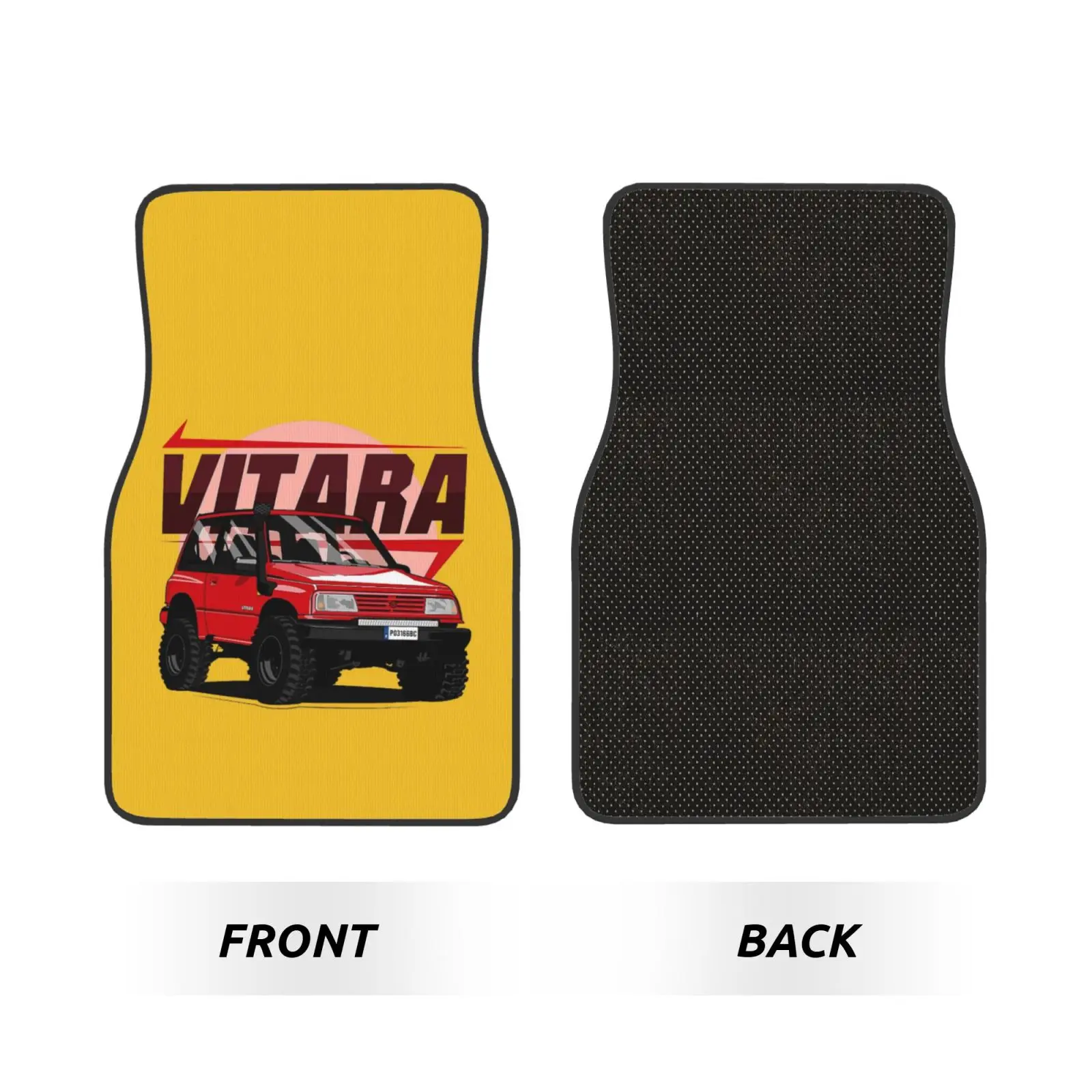 Vitara Retro Off Road Vehicle Printed GM Foot Mat 4-piece Set Four Seasons GM Foot Mat Accessories Foot Mat
