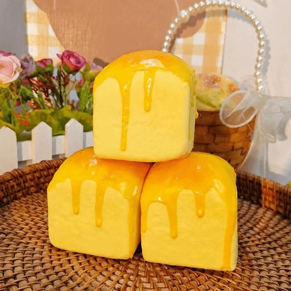 Creative PU Bread Squeeze Toy Slow Rebound Stress Relief Simulation Bread Model Toast Bread Simulation Food Bakery Decor