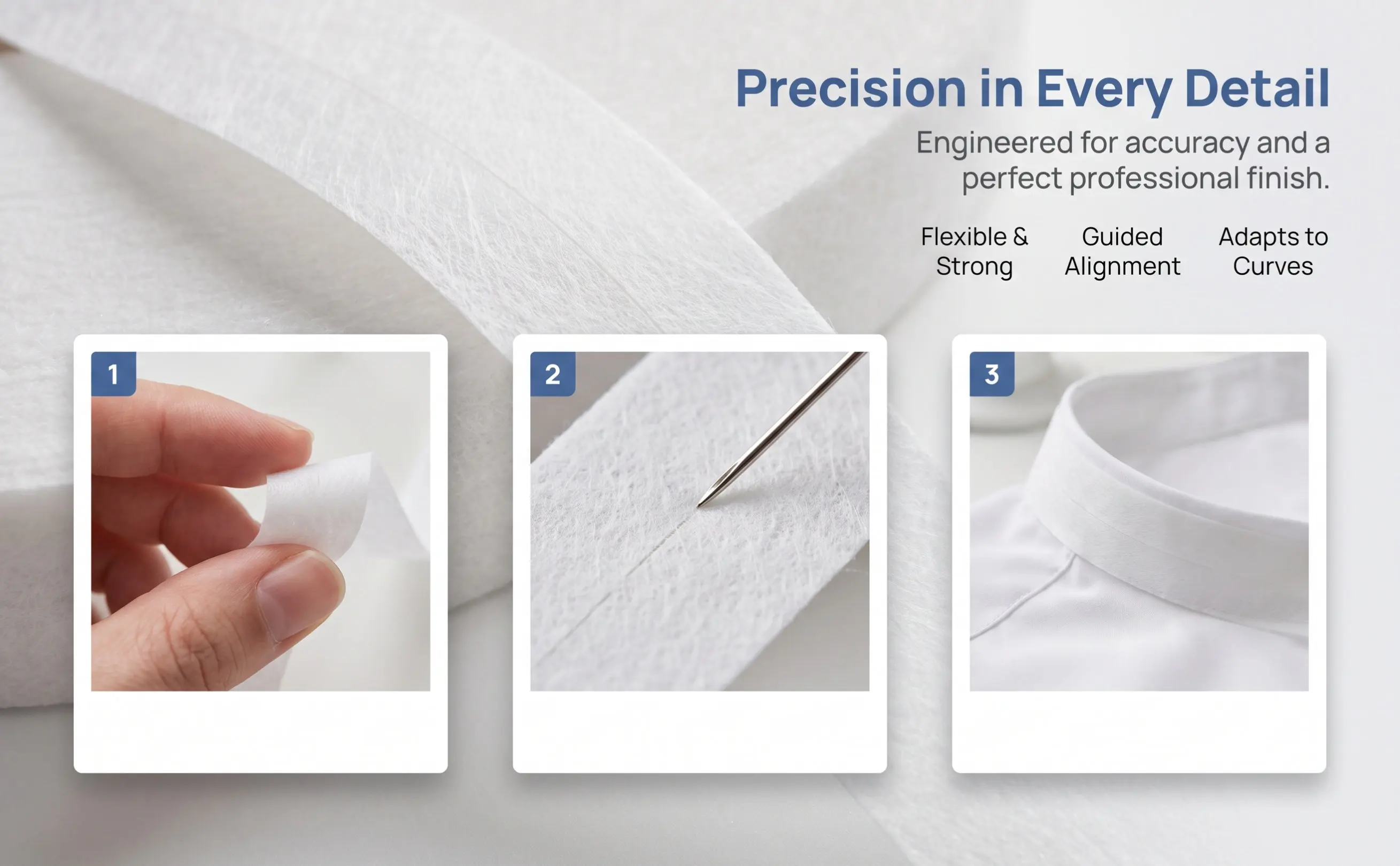 1 Roll Fusible Interfacing Fabric Roll Non-Woven Interfacing for Clothing Sewing Projects Quick Iron-on Application Versatile