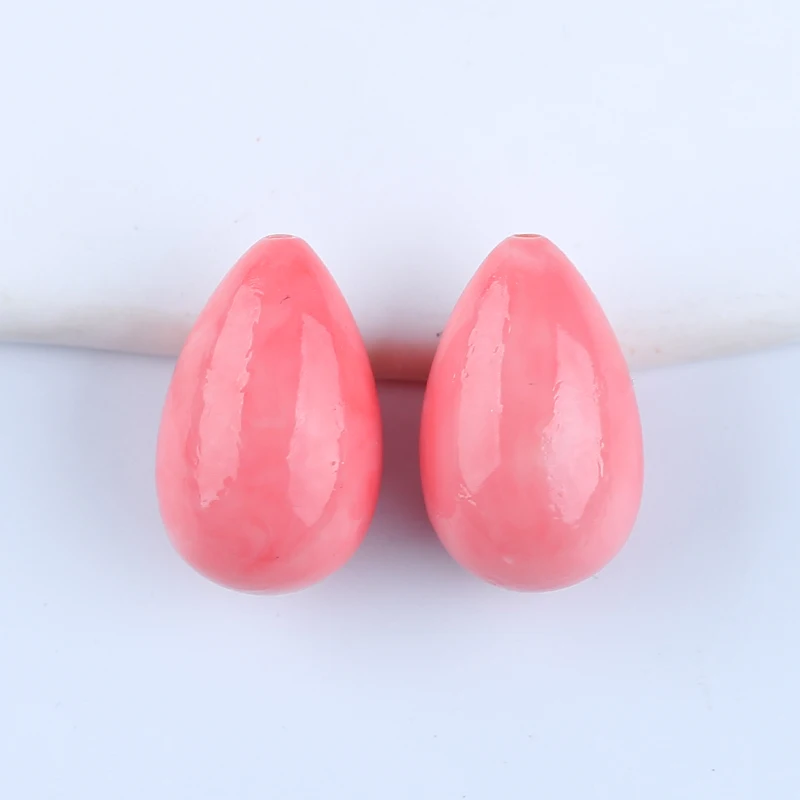 New Handmade Jewelry Pink Conch Shell Teardrop Earring Beads Accessories For Women 23x14x14mm 7.3g