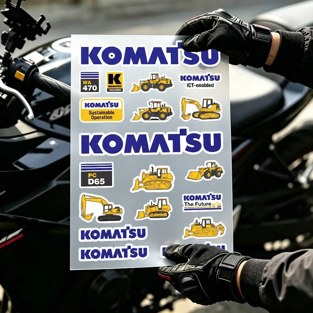 Construction Vehicle Excavator Aesthetic Graffiti Waterproof PVC Stickers for Car Motorcycle Skateboard Helmet Notebook