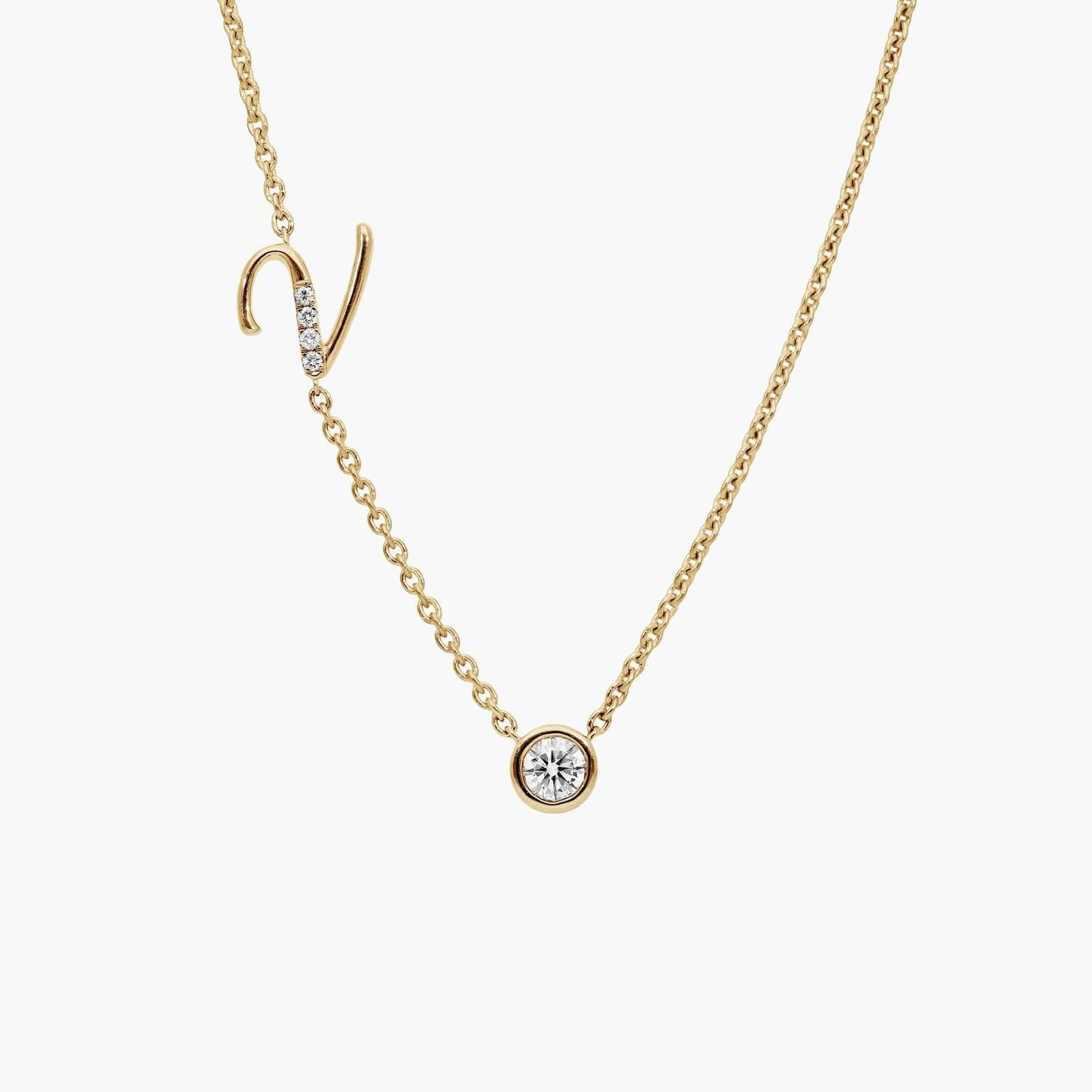 

Pendant Initial Necklace Round Birthstone Jewelry Daily Wear Zircon Pendant 18K Gold Plated Birthday Gift Christmas Memorial